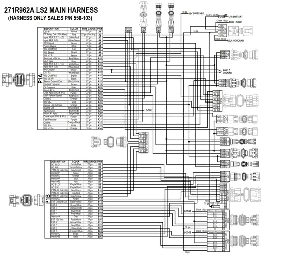 (558-502) Holley GM LS 58X EFI Harness Kit